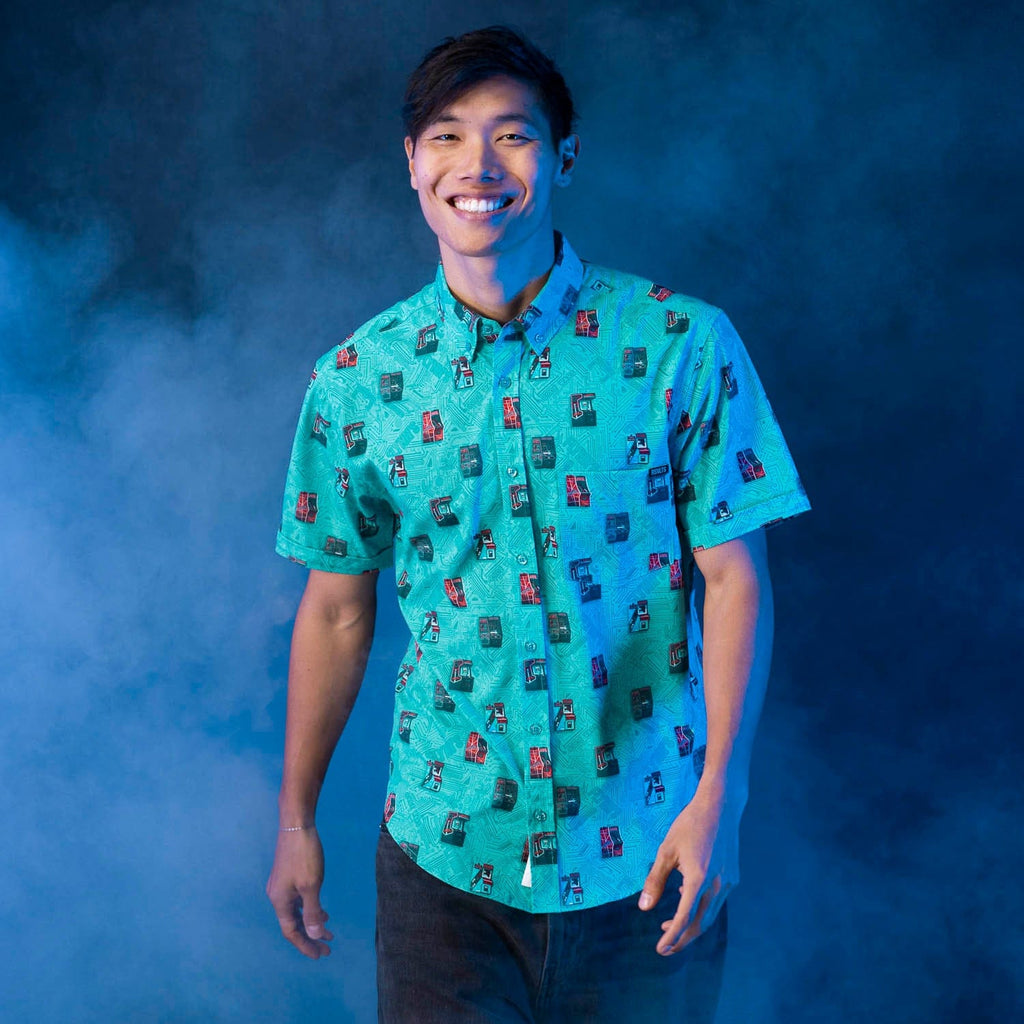 RSVLTS Flynn’s Arcade KUNUFLEX Short Sleeve Shirt in Green — detail 4