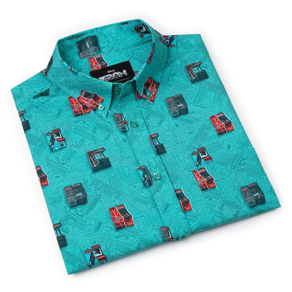 RSVLTS Flynn’s Arcade KUNUFLEX Short Sleeve Shirt in Green — detail 10