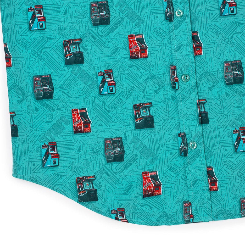 RSVLTS Flynn’s Arcade KUNUFLEX Short Sleeve Shirt in Green — detail 9