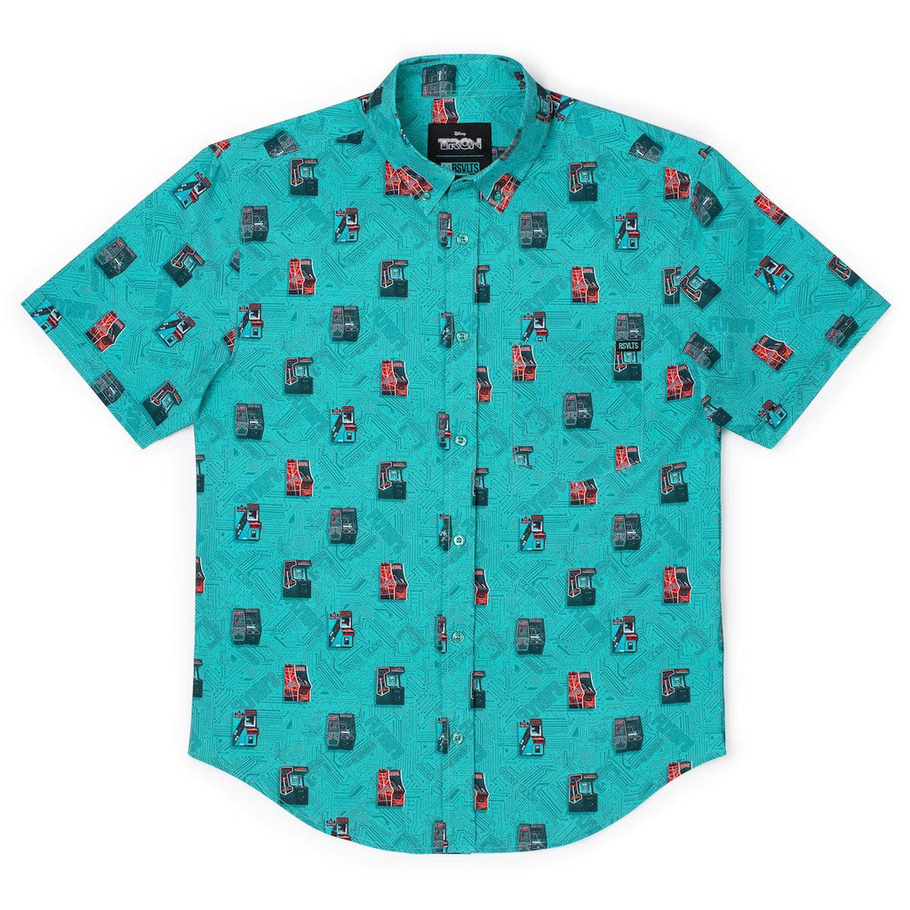 RSVLTS Flynn’s Arcade KUNUFLEX Short Sleeve Shirt in Green — detail 7