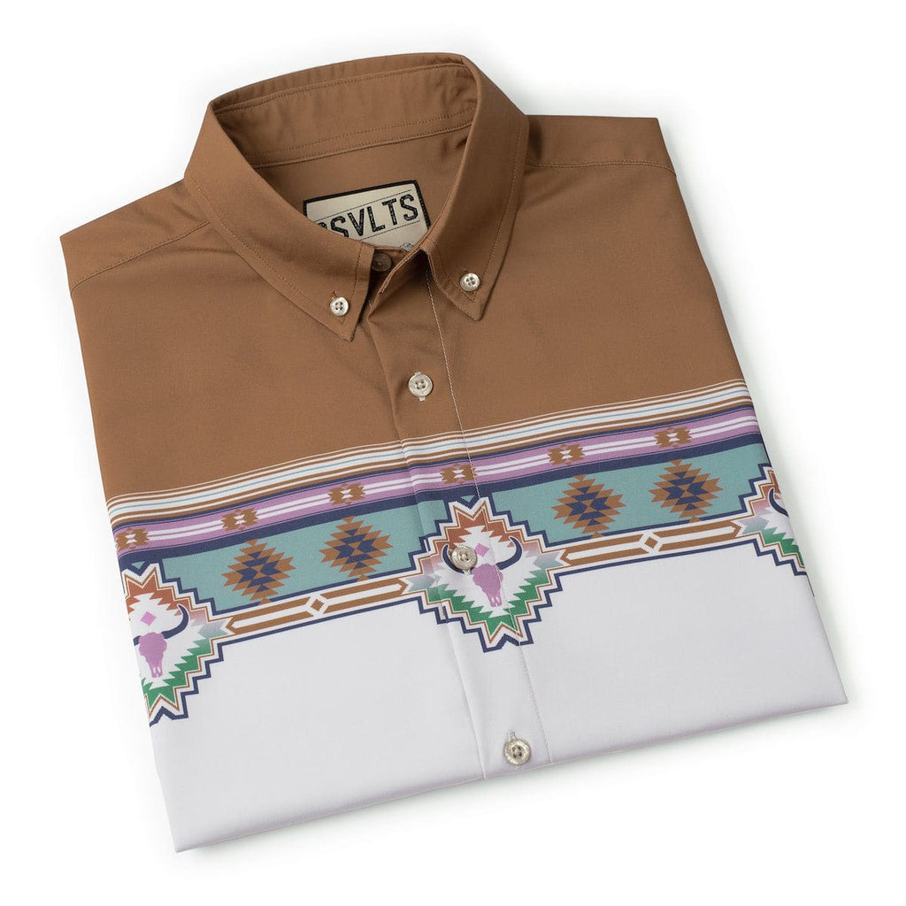 RSVLTS Back at the Ranch KUNUFLEX Short Sleeve Shirt in Brown — detail 7