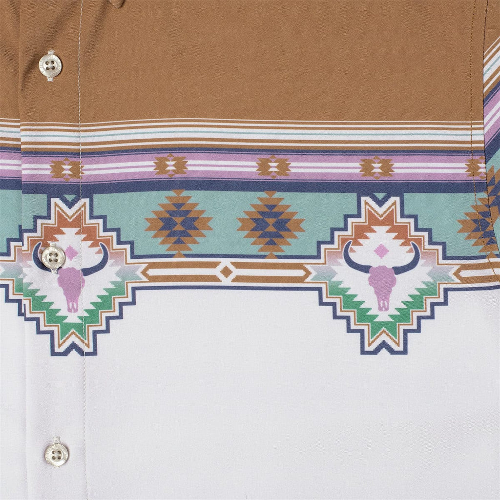 RSVLTS Back at the Ranch KUNUFLEX Short Sleeve Shirt in Brown — detail 6