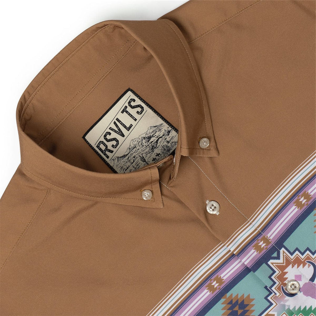 RSVLTS Back at the Ranch KUNUFLEX Short Sleeve Shirt in Brown — detail 4