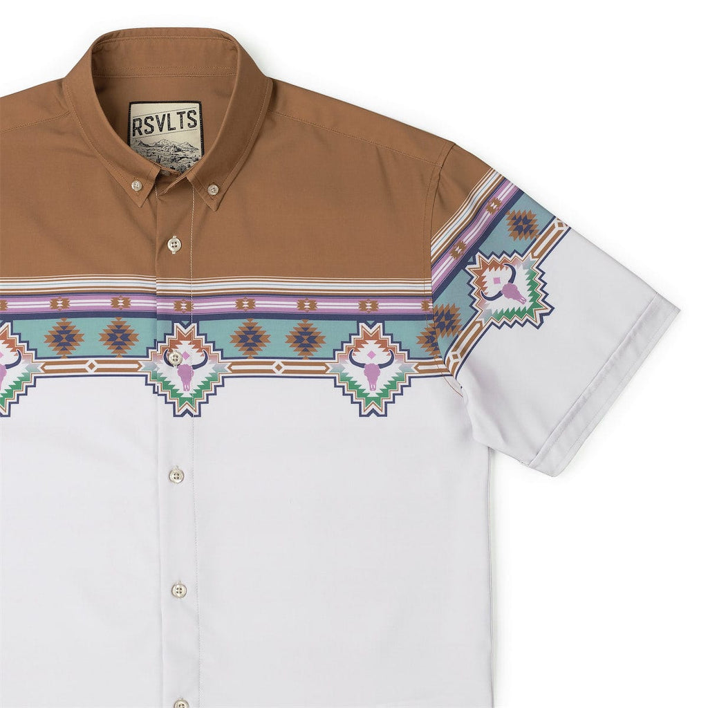 RSVLTS Back at the Ranch KUNUFLEX Short Sleeve Shirt in Brown — detail 3