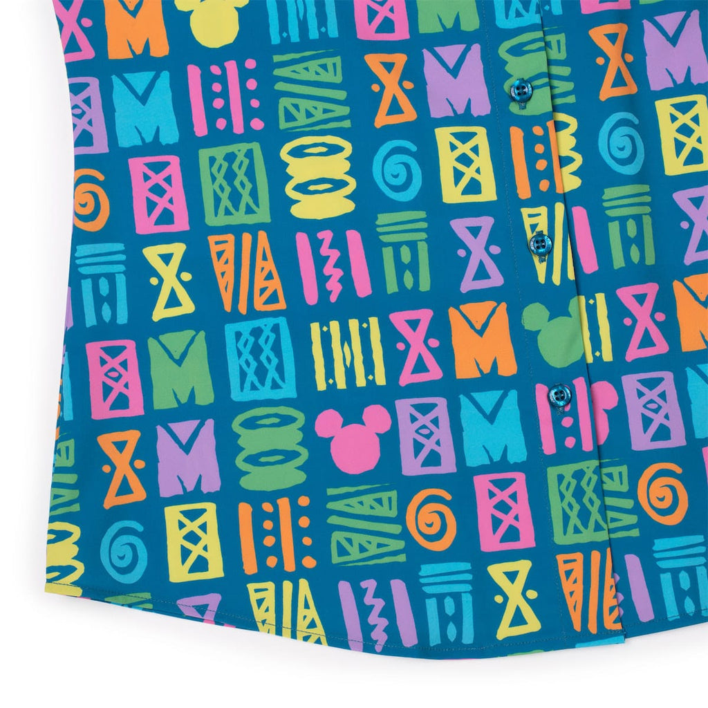 RSVLTS Mickey's Surfside Summer Women's KUNUFLEX Short Sleeve Shirt in Blue — detail 9