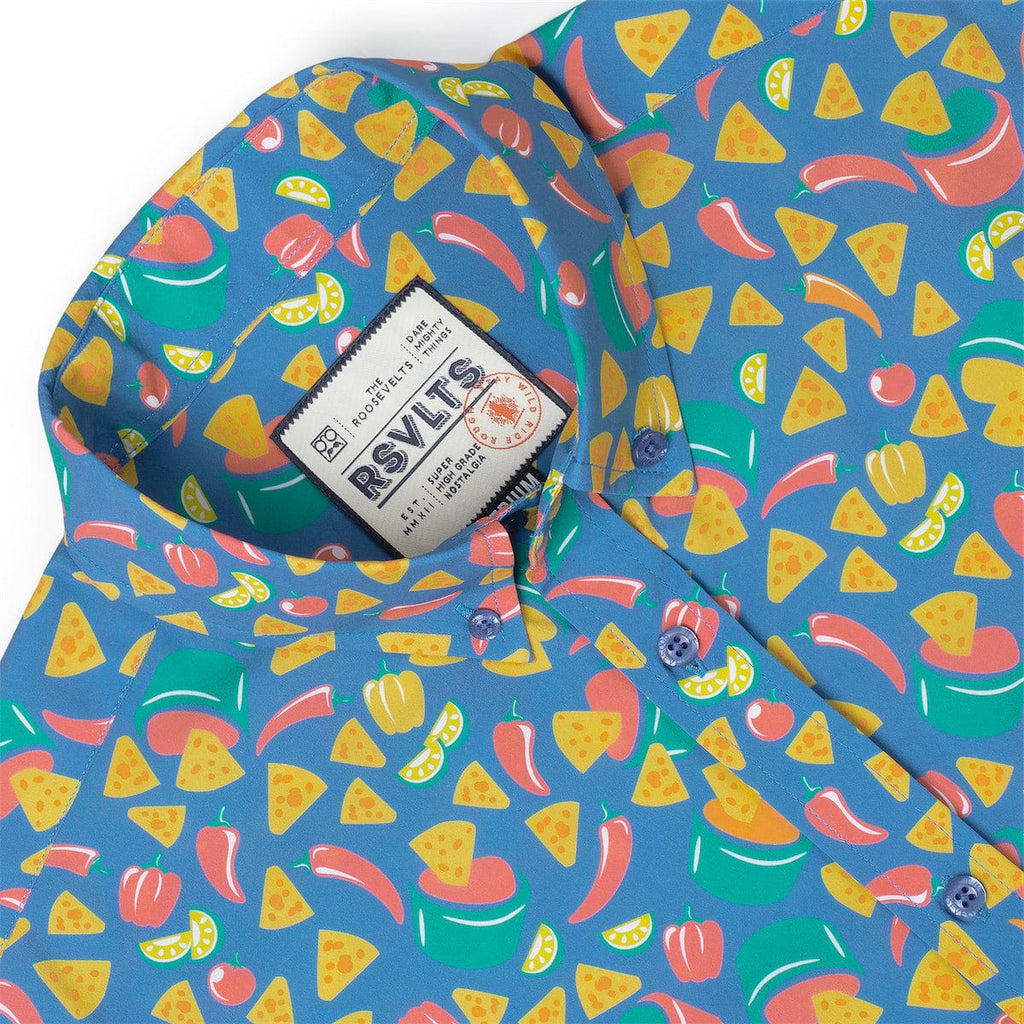 RSVLTS Double Dippin’ KUNUFLEX Short Sleeve Shirt in Blue — detail 9
