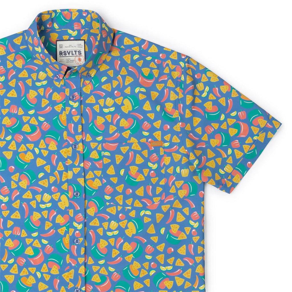 RSVLTS Double Dippin’ KUNUFLEX Short Sleeve Shirt in Blue — detail 5