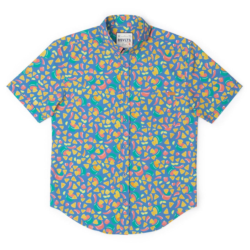 RSVLTS Double Dippin’ KUNUFLEX Short Sleeve Shirt in Blue — detail 8