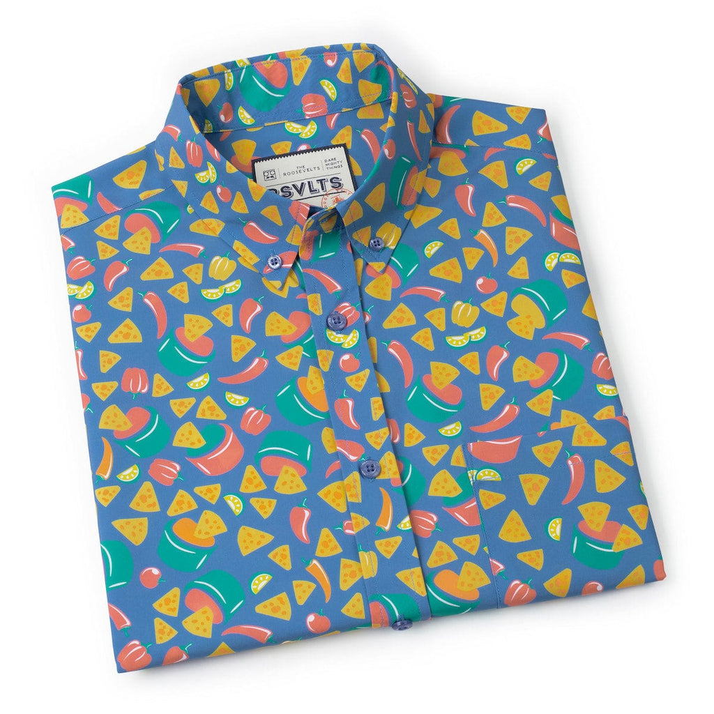 RSVLTS Double Dippin’ KUNUFLEX Short Sleeve Shirt in Blue — detail 11