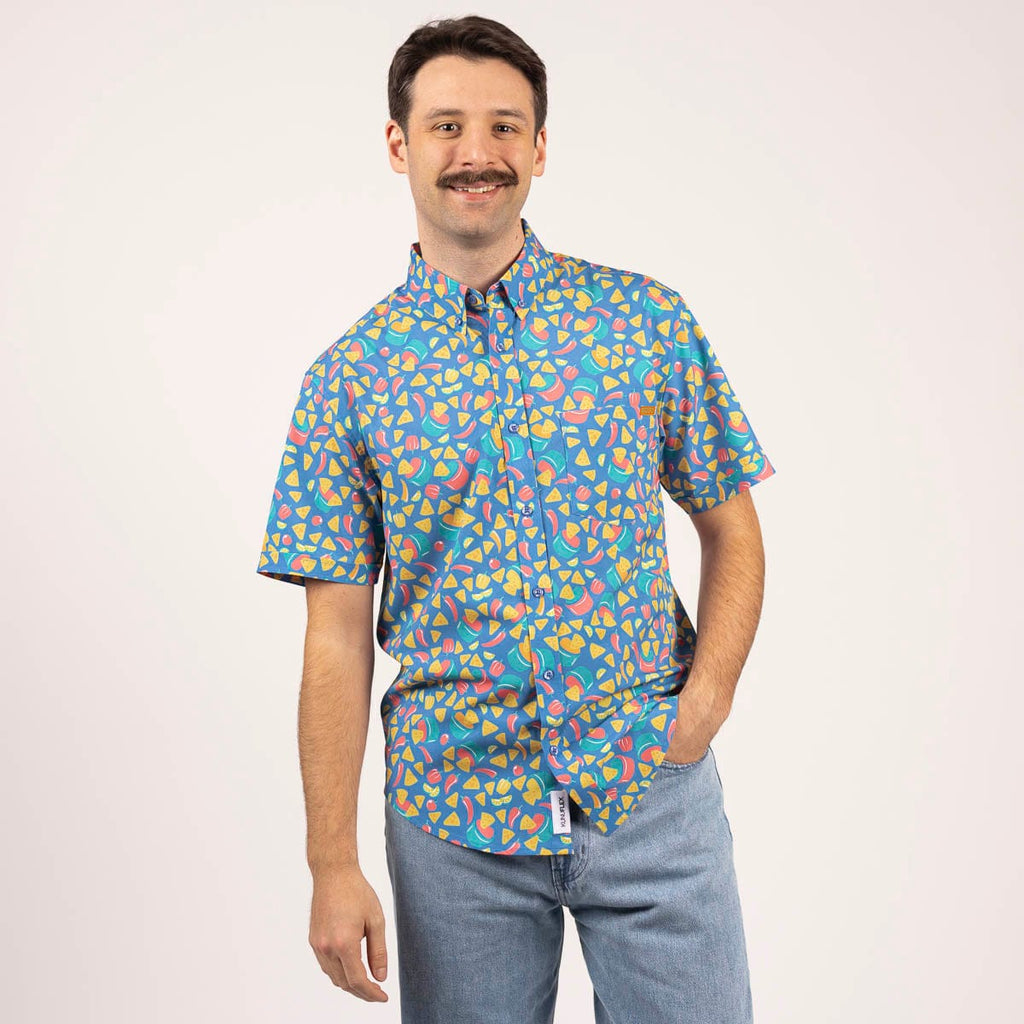 RSVLTS Double Dippin’ KUNUFLEX Short Sleeve Shirt in Blue — detail 6