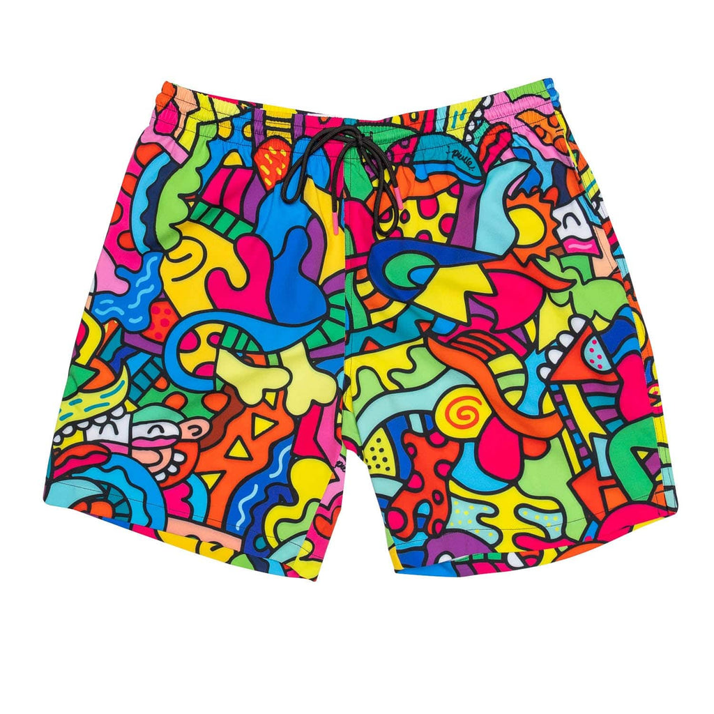 RSVLTS Inside the Mind of J Hybrid Shorts in Multicolor — front view