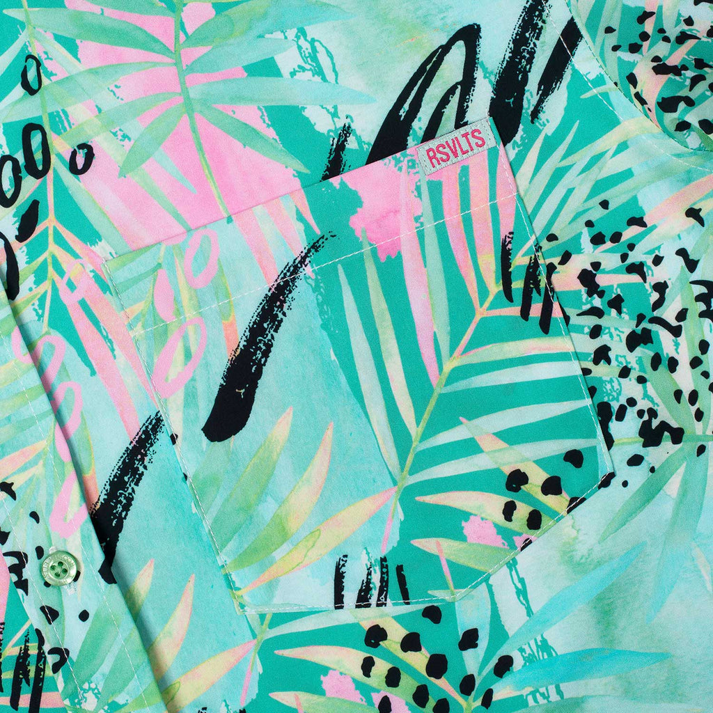 RSVLTS Dragon Fruit KUNUFLEX Short Sleeve Shirt in Green — detail 2