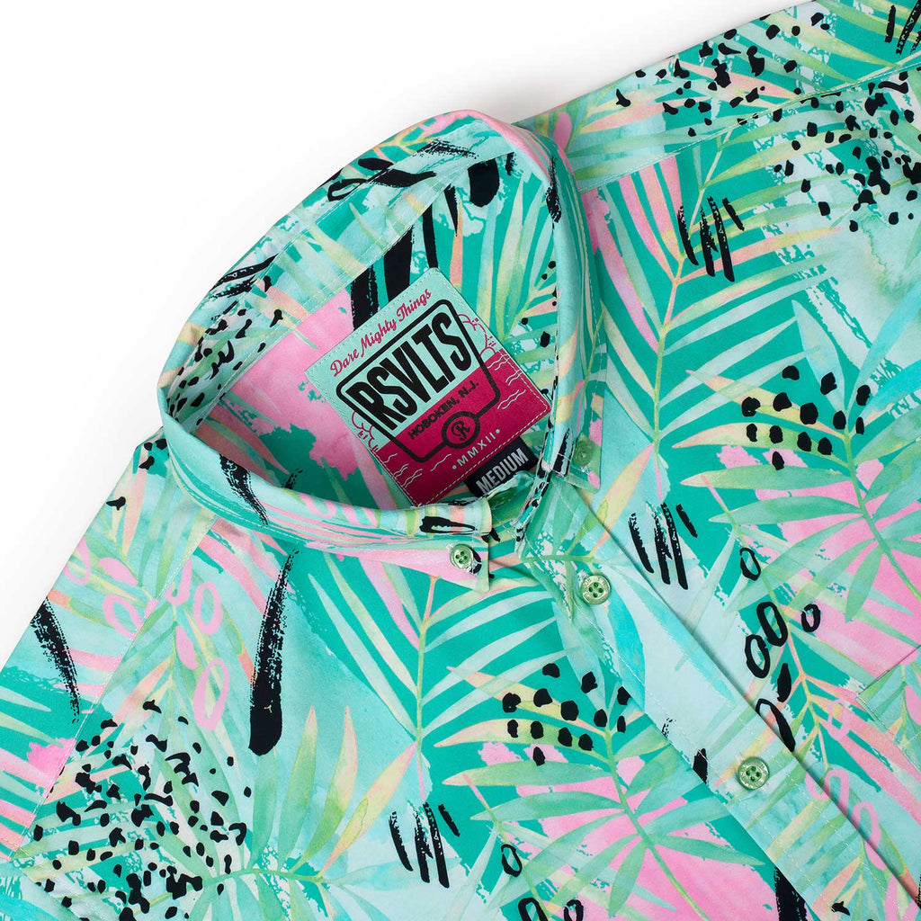 RSVLTS Dragon Fruit KUNUFLEX Short Sleeve Shirt in Green — detail 5
