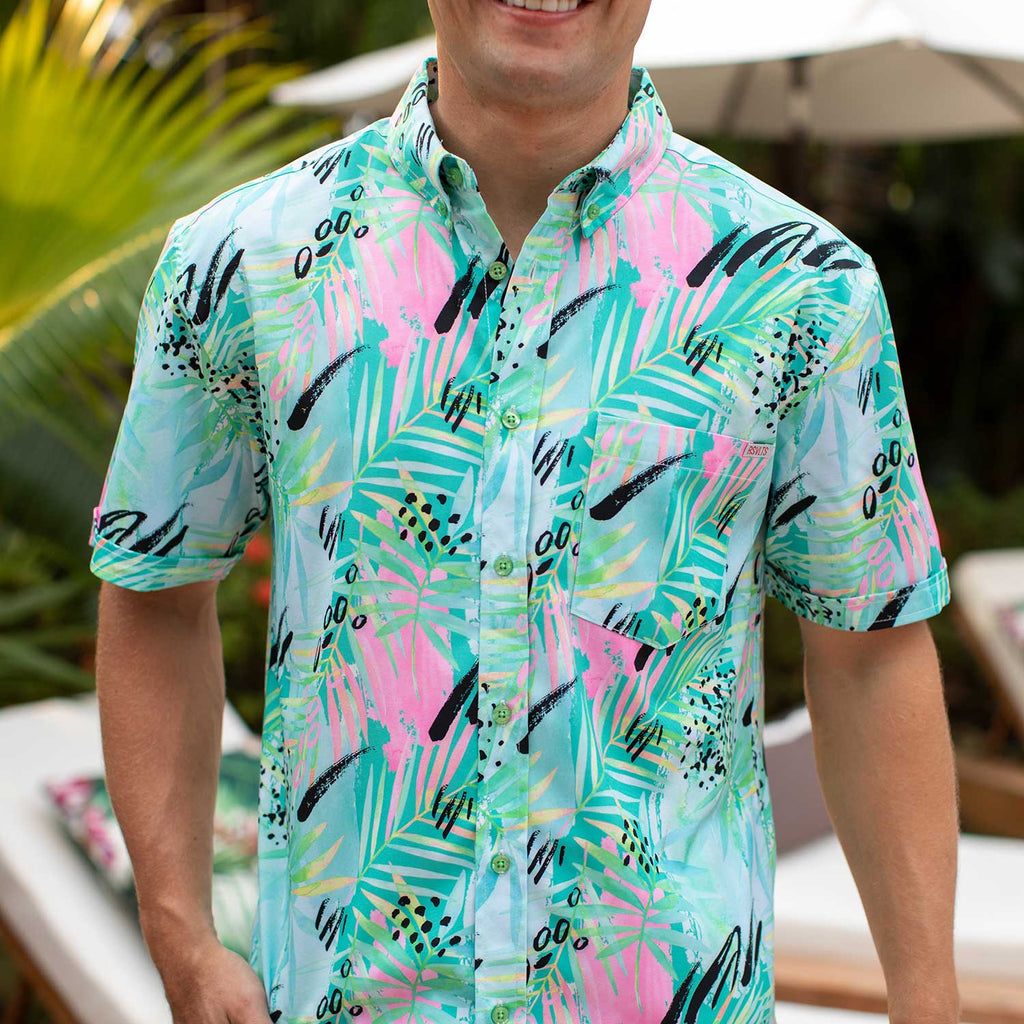 RSVLTS Dragon Fruit KUNUFLEX Short Sleeve Shirt in Green — detail 4