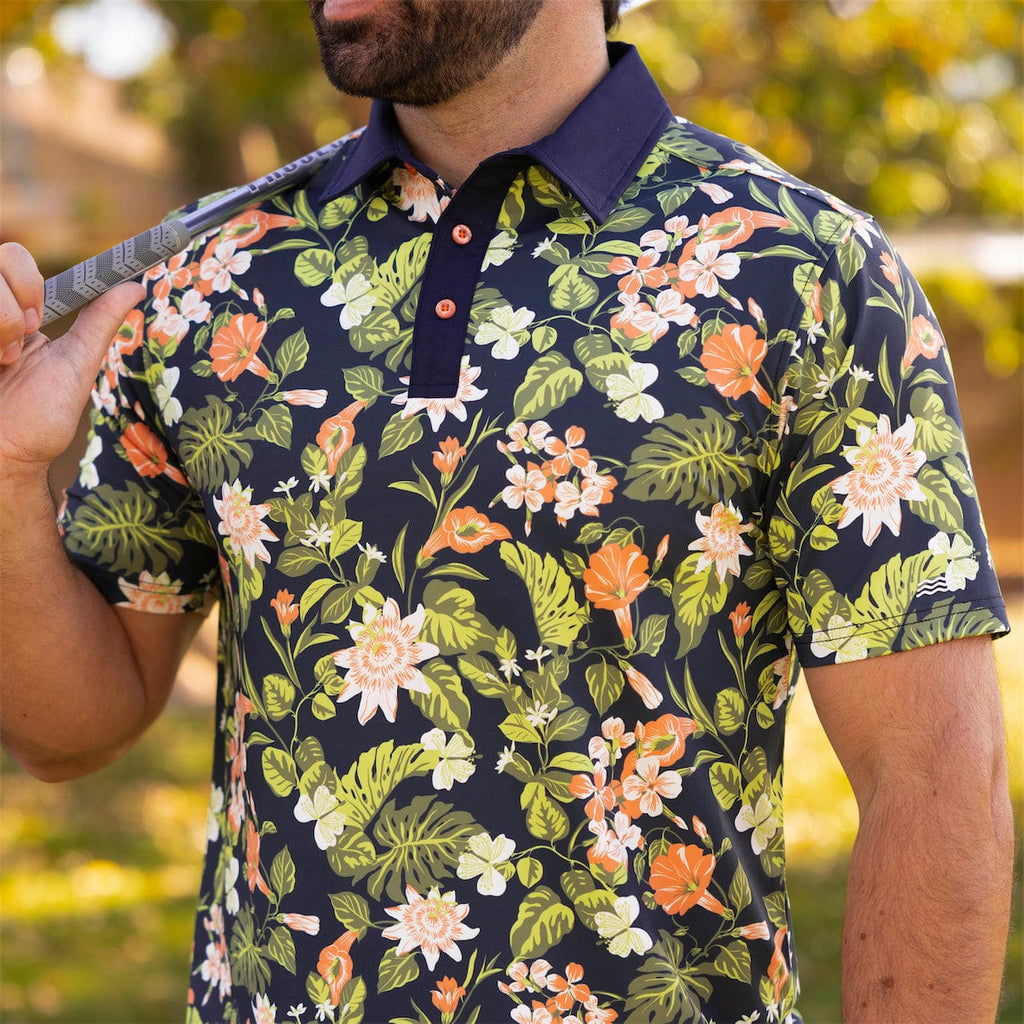 RSVLTS Garden View All-Day Polo in Black — front view