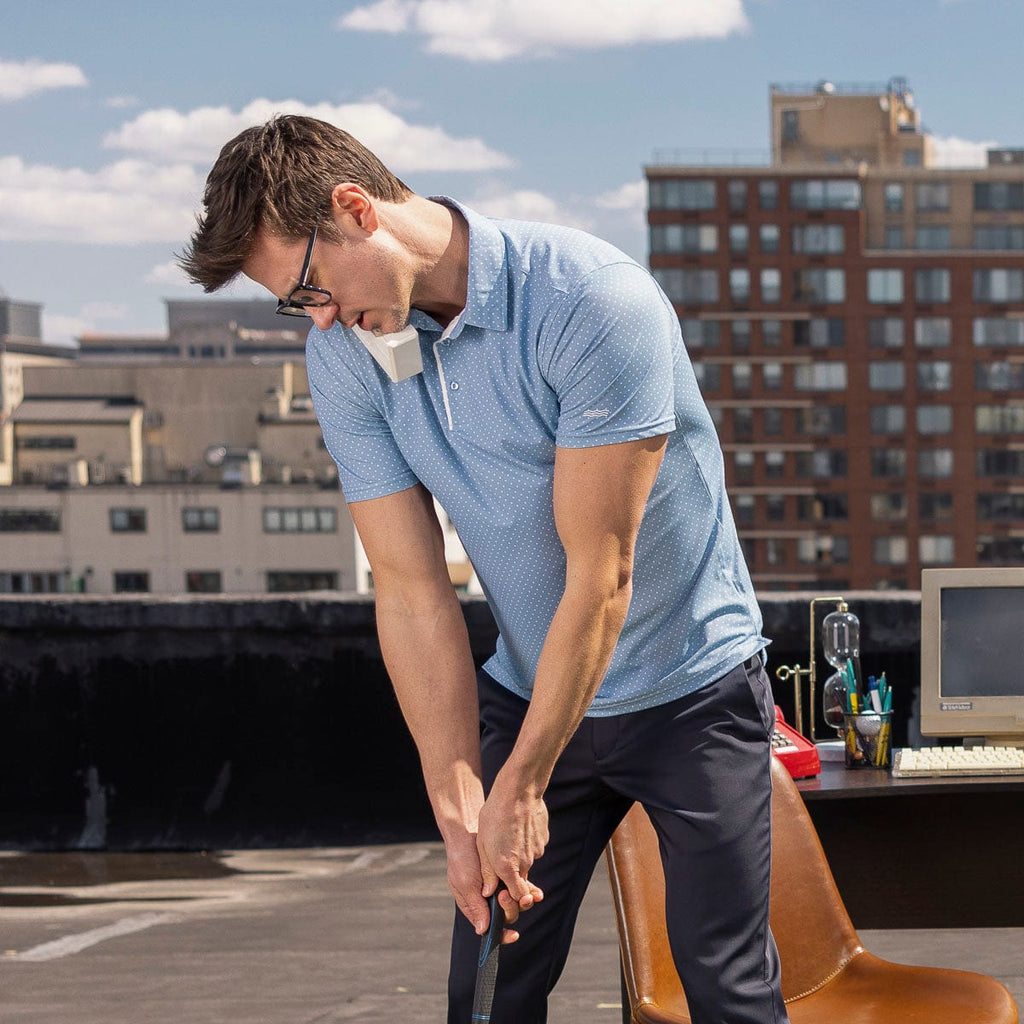 RSVLTS Country Club All-Day Polo in Blue — front view