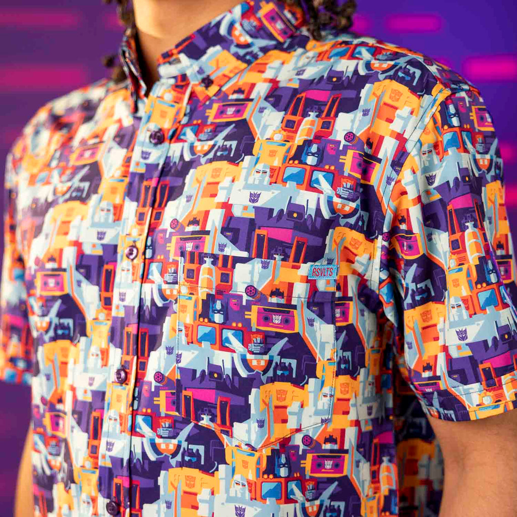 RSVLTS More Than Meets the Eye KUNUFLEX Short Sleeve Shirt in Multicolor — front view