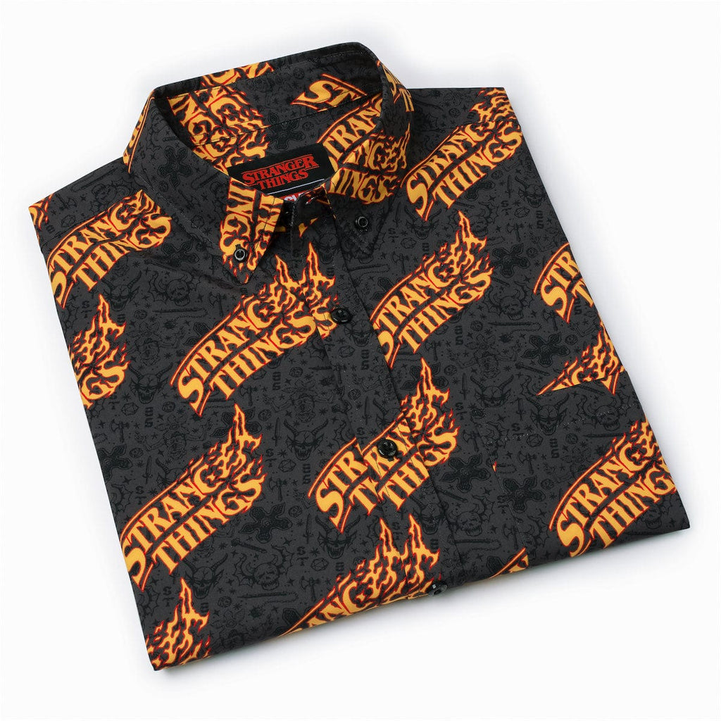 RSVLTS Hot as Hellfire KUNUFLEX Short Sleeve Shirt in Black — detail 9