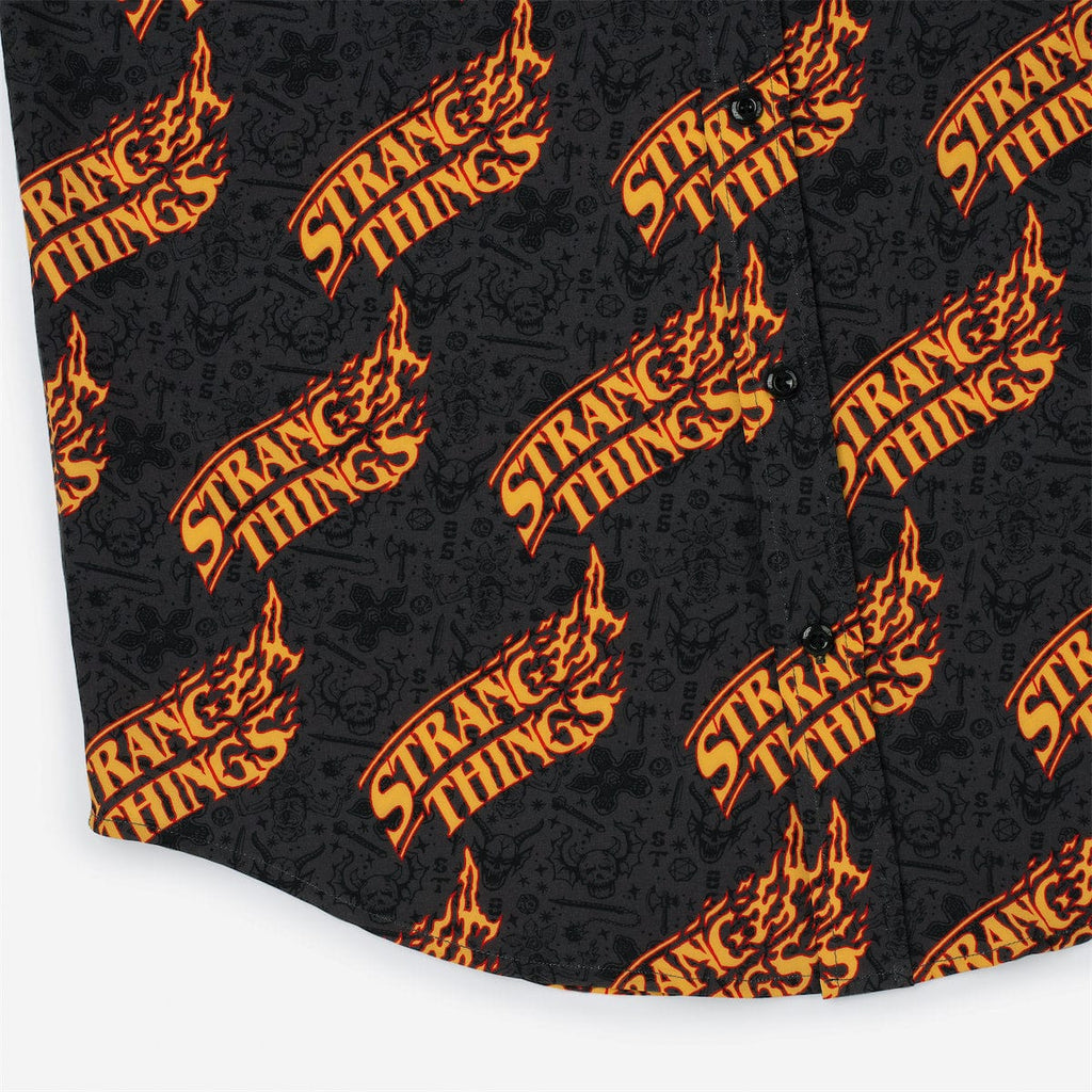 RSVLTS Hot as Hellfire KUNUFLEX Short Sleeve Shirt in Black — detail 8