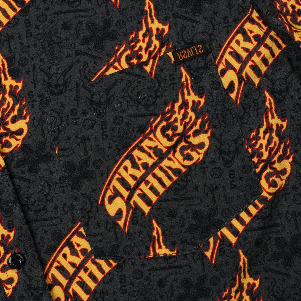 RSVLTS Hot as Hellfire KUNUFLEX Short Sleeve Shirt in Black — detail 4