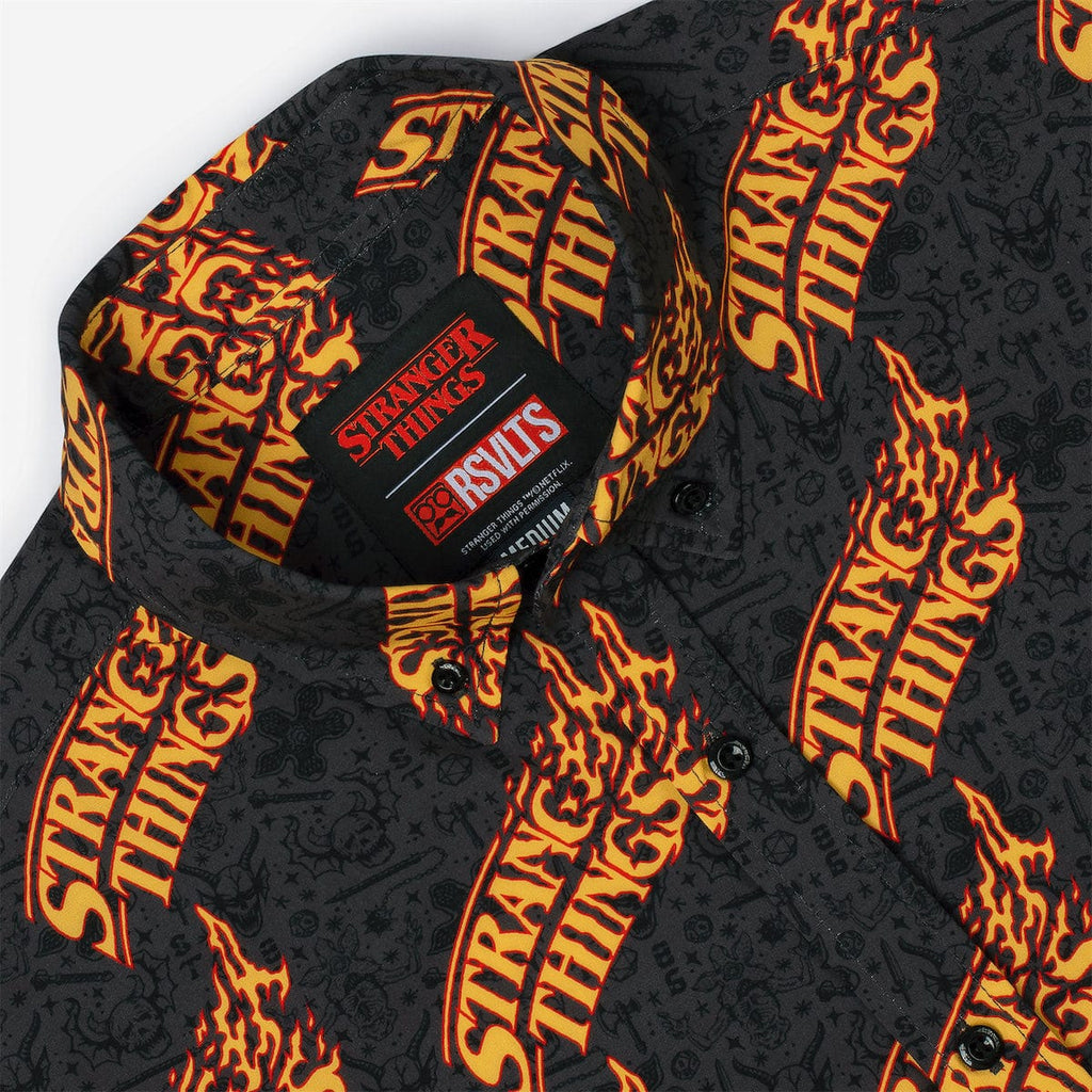 RSVLTS Hot as Hellfire KUNUFLEX Short Sleeve Shirt in Black — detail 7