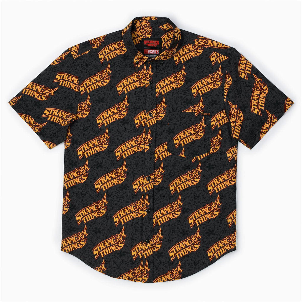 RSVLTS Hot as Hellfire KUNUFLEX Short Sleeve Shirt in Black — detail 6