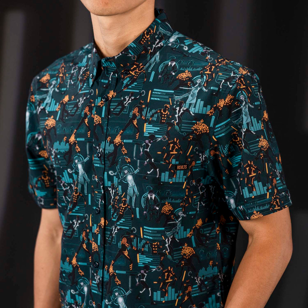 RSVLTS End of Line KUNUFLEX Short Sleeve Shirt in Blue — detail 5