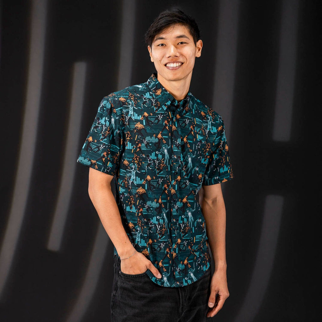 RSVLTS End of Line KUNUFLEX Short Sleeve Shirt in Blue — detail 3