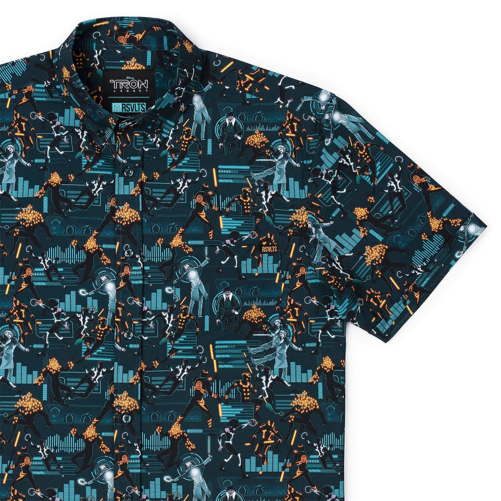 RSVLTS End of Line KUNUFLEX Short Sleeve Shirt in Blue — front view