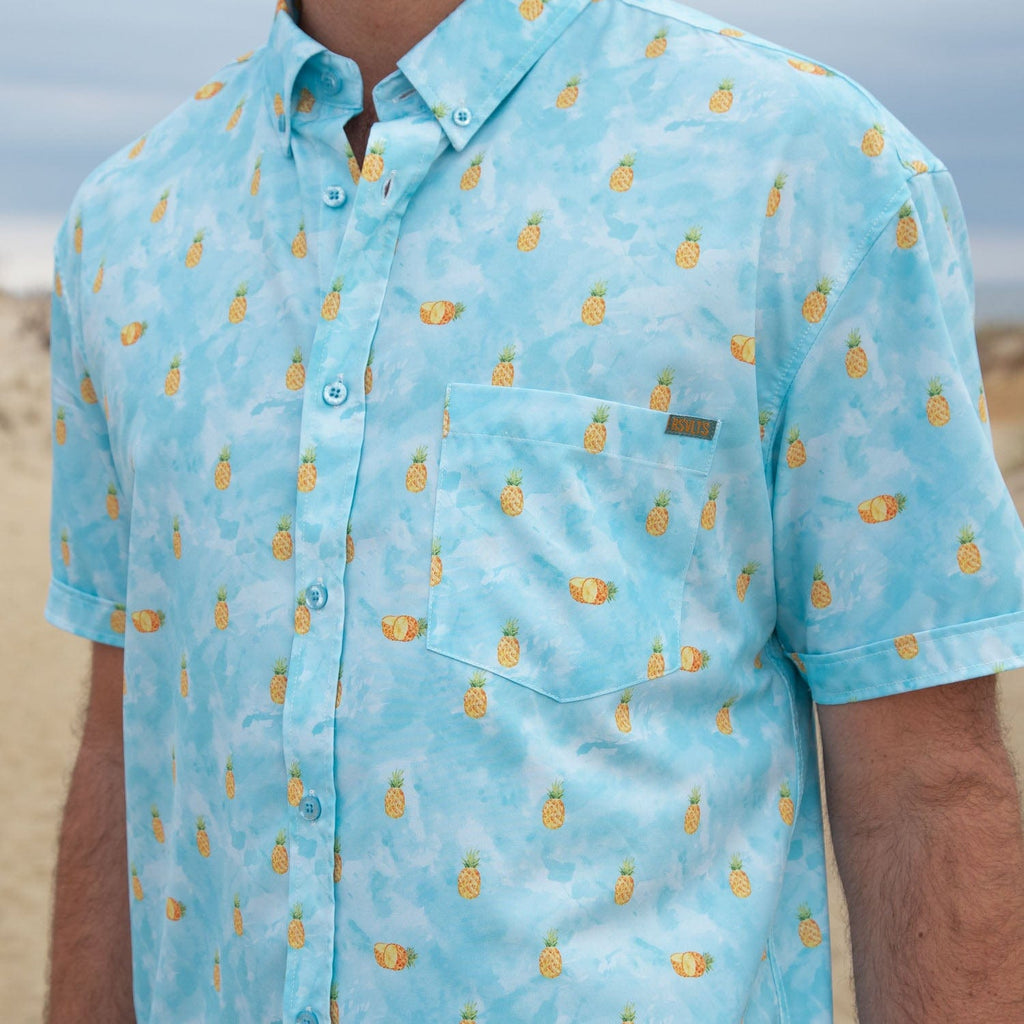 RSVLTS Hala Kahiki KUNUFLEX Short Sleeve Shirt in Blue — detail 5