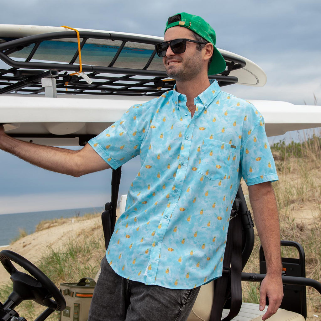RSVLTS Hala Kahiki KUNUFLEX Short Sleeve Shirt in Blue — detail 2
