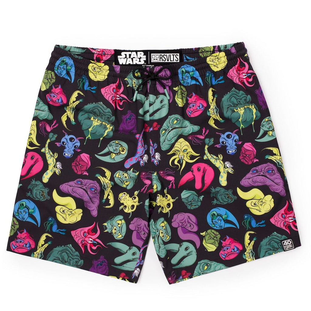 RSVLTS Jabba’s Palace Pals Hybrid Shorts in Black — front view