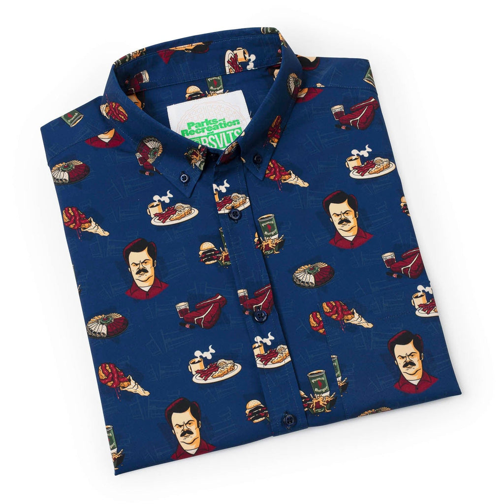RSVLTS Turf ‘n’ Turf KUNUFLEX Short Sleeve Shirt in Blue — detail 9
