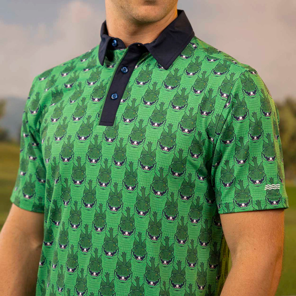 RSVLTS Cut Me Down in My Prime All-Day Polo in Green — front view