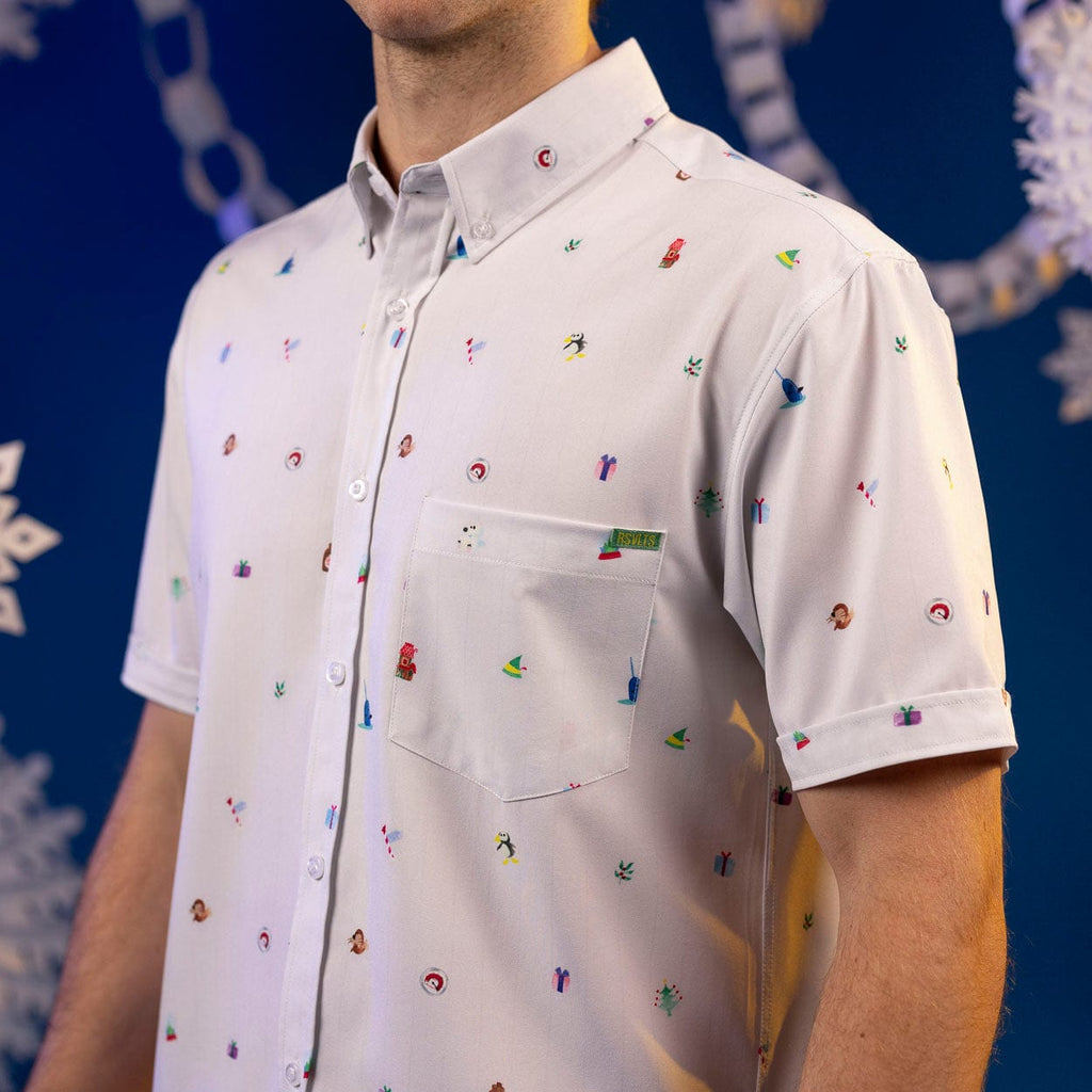 RSVLTS Buddy’s Favorite Things KUNUFLEX Short Sleeve Shirt in White — detail 4