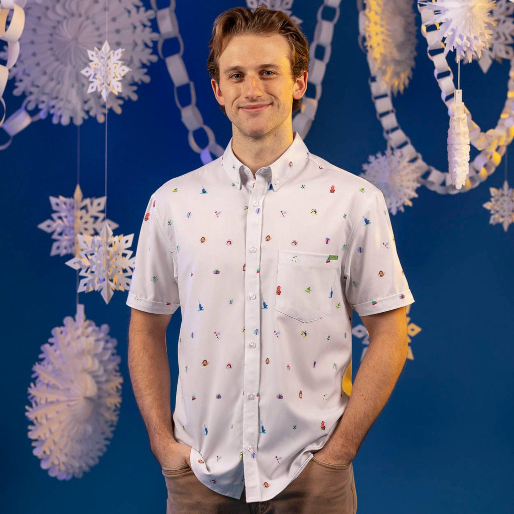 RSVLTS Buddy’s Favorite Things KUNUFLEX Short Sleeve Shirt in White — detail 2