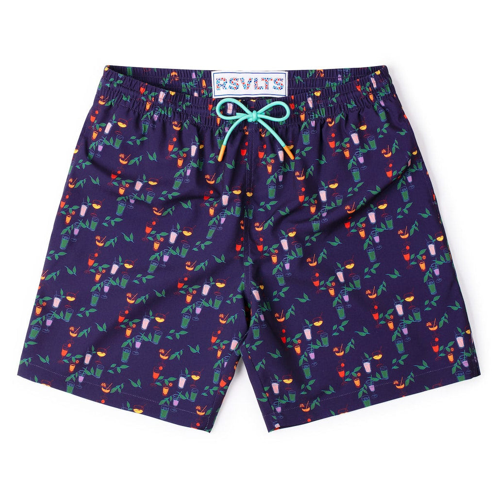 RSVLTS Off the Clock-tails Hybrid Shorts in Purple — front view