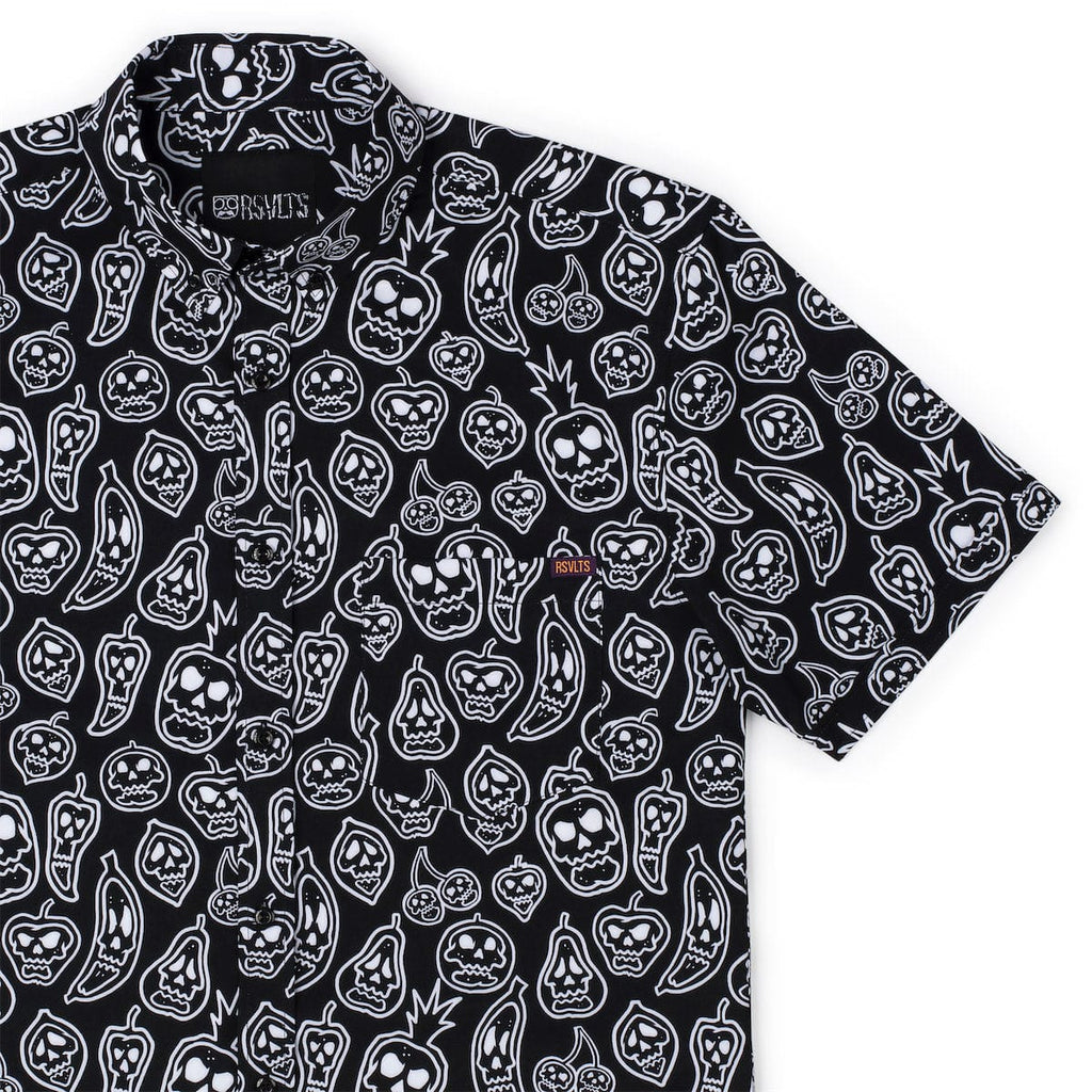 RSVLTS Bad Seed KUNUFLEX Short Sleeve Shirt in Black — front view