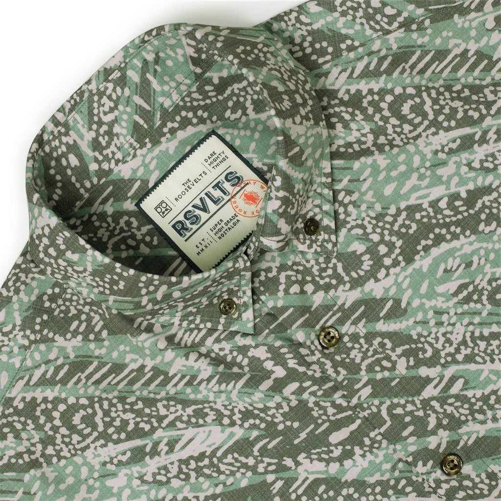 RSVLTS Ghillie Camo KUNUFLEX Short Sleeve Shirt in Green — detail 8