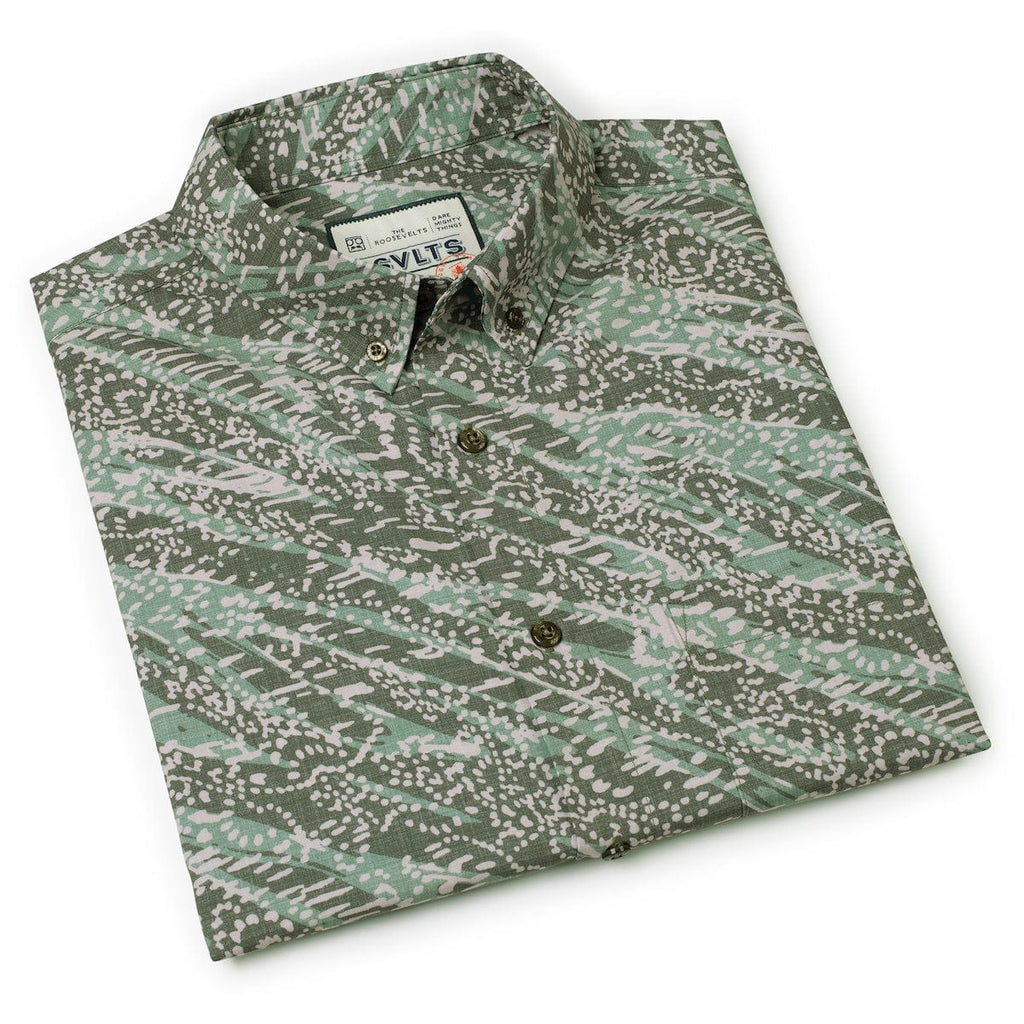 RSVLTS Ghillie Camo KUNUFLEX Short Sleeve Shirt in Green — detail 10