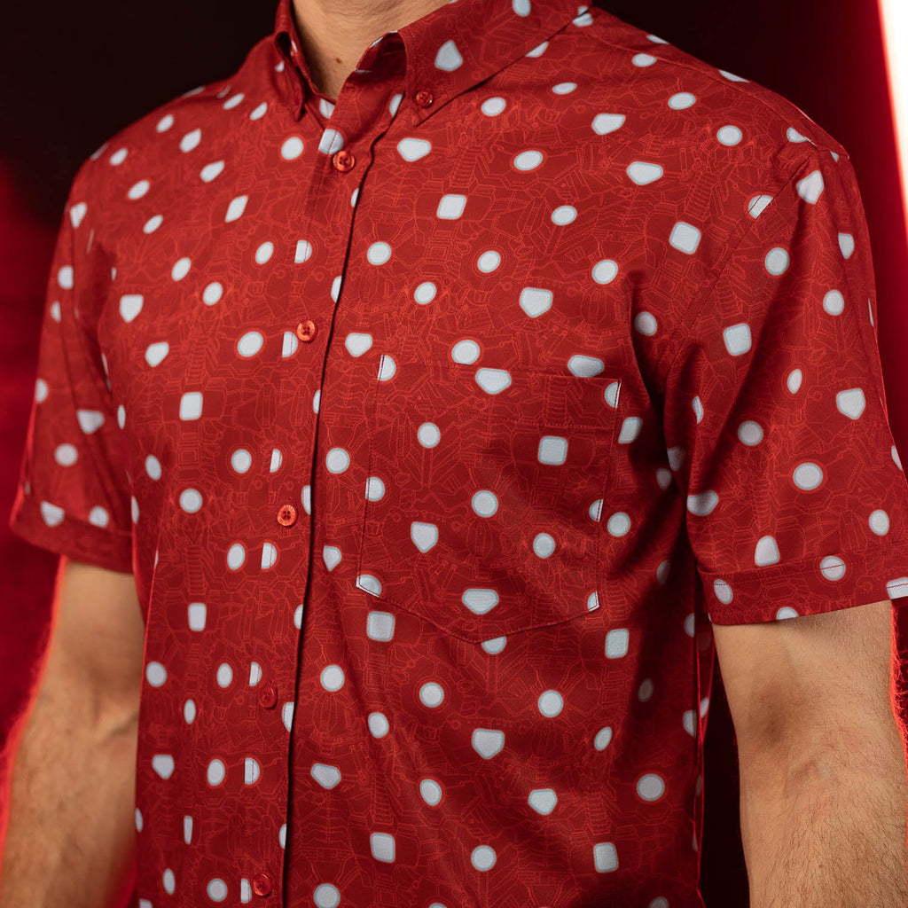 RSVLTS Arc Reactor KUNUFLEX Short Sleeve Shirt in Red — detail 2