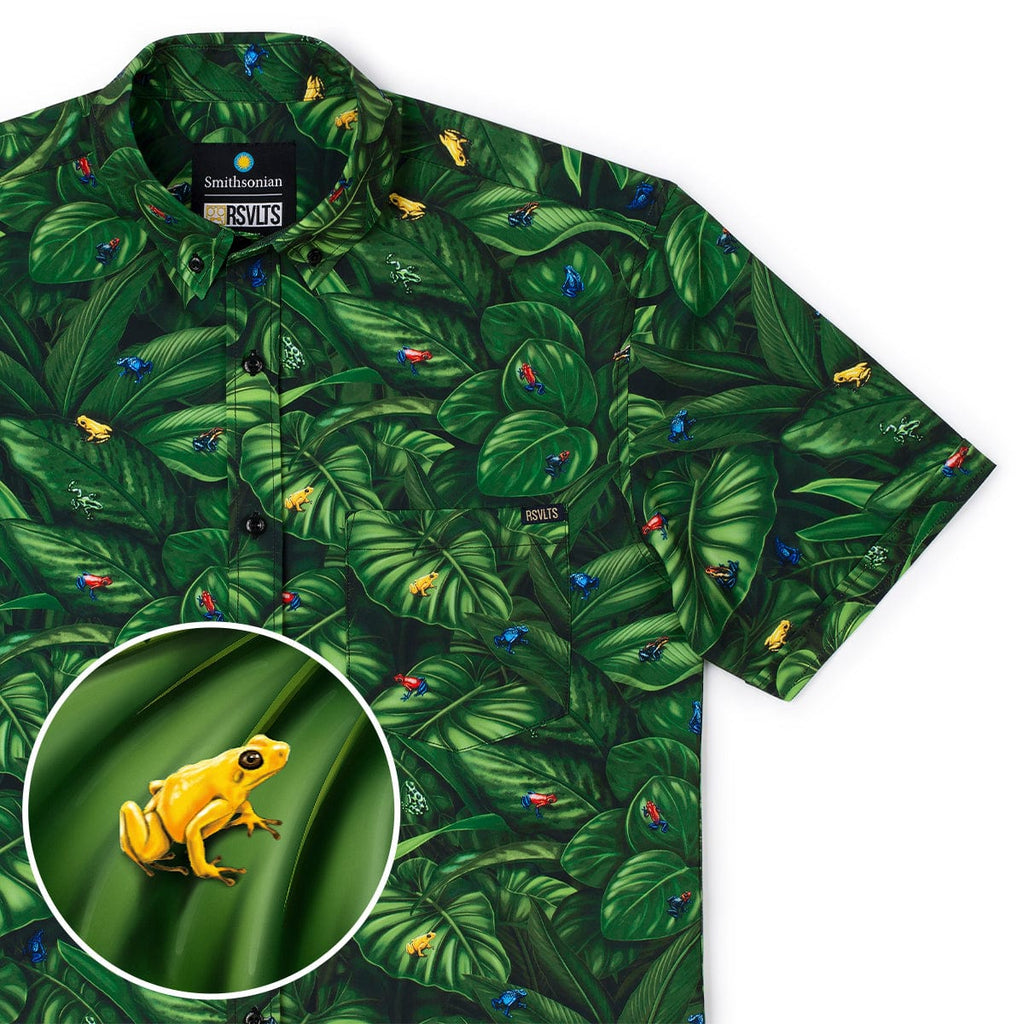 RSVLTS Deadly by Design KUNUFLEX Short Sleeve Shirt in Green — front view
