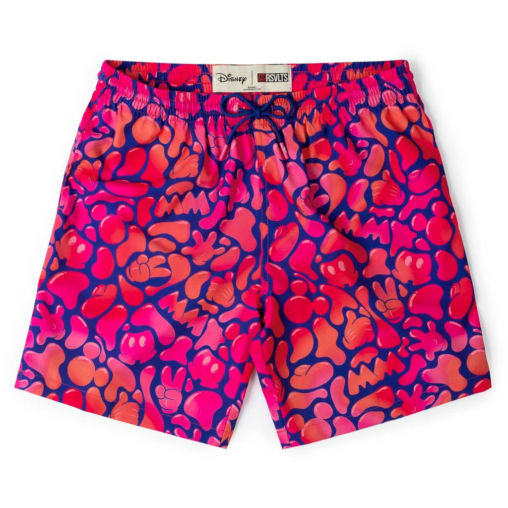 RSVLTS Glow Flow Mickey Hybrid Shorts in Pink — front view