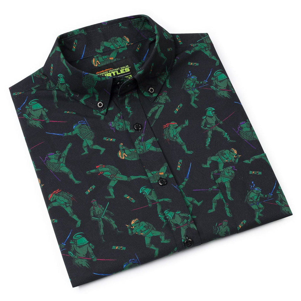 RSVLTS Showdown with The Shredder KUNUFLEX Short Sleeve Shirt in Black — detail 10