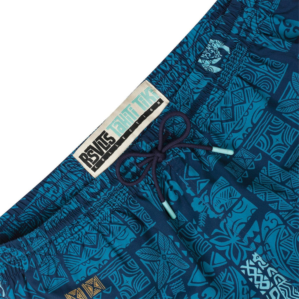 RSVLTS Tahitian Tapestry Hybrid Shorts in Blue — detail 4