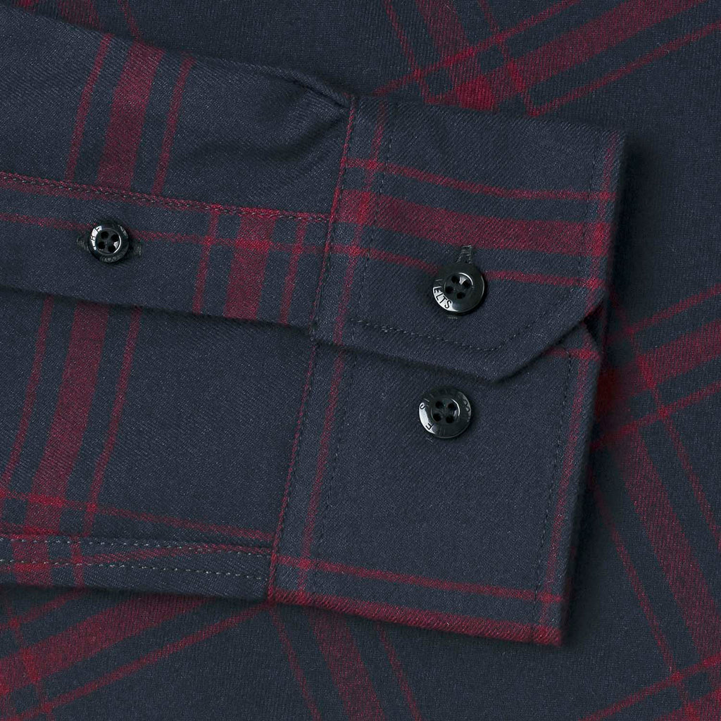 RSVLTS Flaniel Plaidcliffe BorlandFlex Long Sleeve Flannel in Blue — detail 3