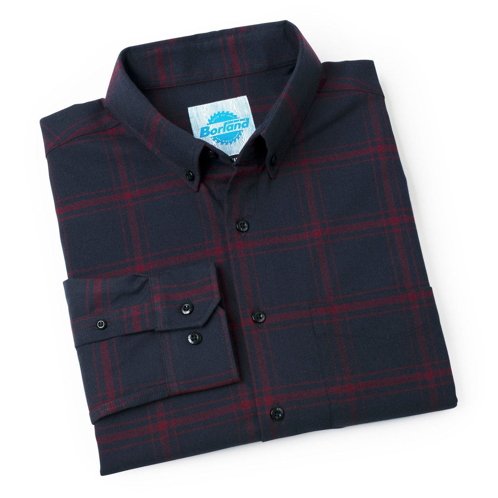 RSVLTS Flaniel Plaidcliffe BorlandFlex Long Sleeve Flannel in Blue — detail 9
