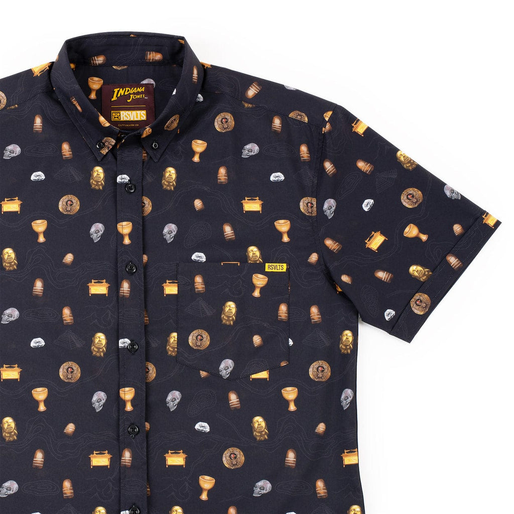 RSVLTS It Belongs In A Museum KUNUFLEX Short Sleeve Shirt in Black — front view