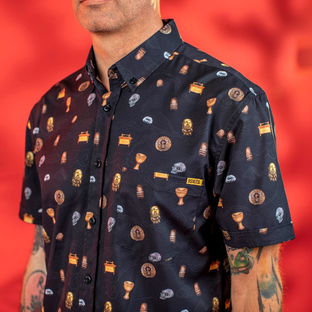 RSVLTS It Belongs In A Museum KUNUFLEX Short Sleeve Shirt in Black — detail 4