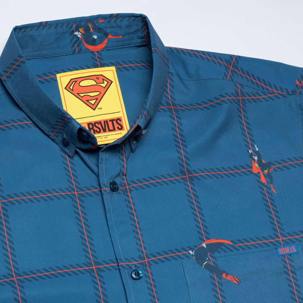 RSVLTS Heat Check KUNUFLEX Short Sleeve Shirt in Blue — detail 4